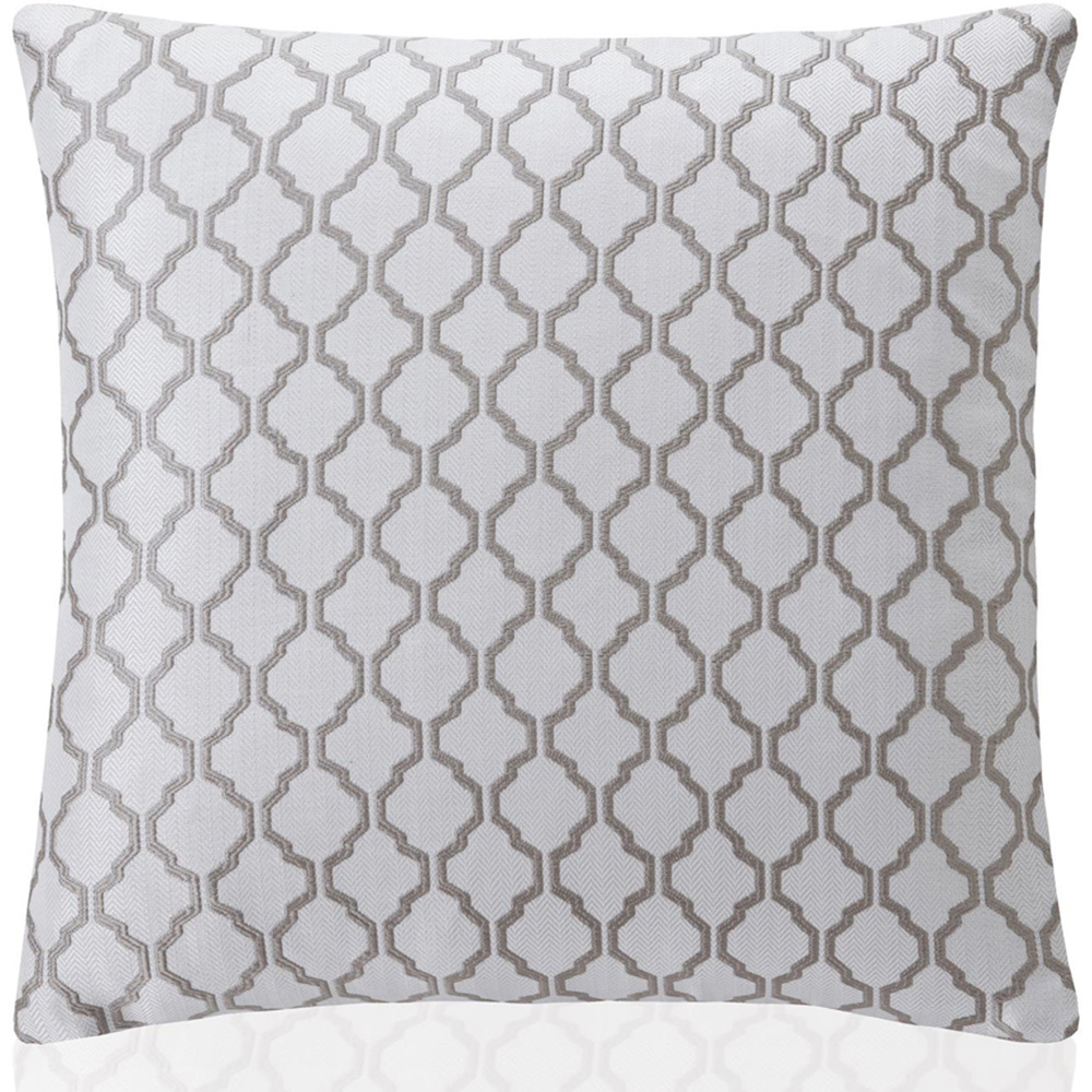Alan Symonds Latte Jacquard Weave Geometric Cushion with Polyester Filled Pad 45 x 45cm 4 Pack Image 3