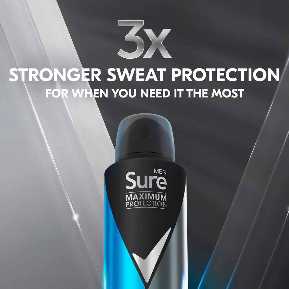 Sure Men 96H Protection Anti-Perspirant Cobalt Dry Deodorant 150ml 6 Pack Image 6