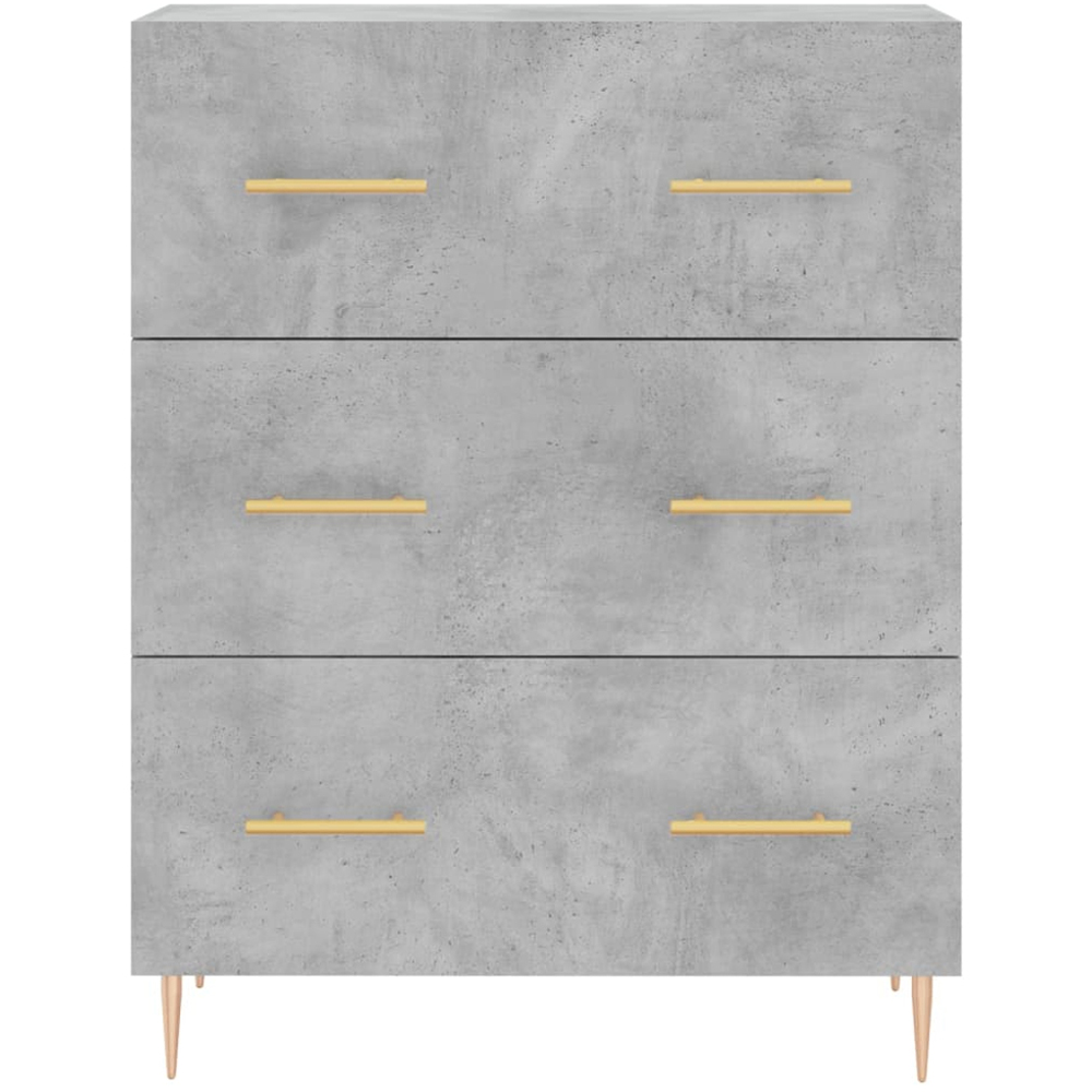 vidaXL 2 Door 3 Drawer Concrete Grey Wooden Cabinet Image 8