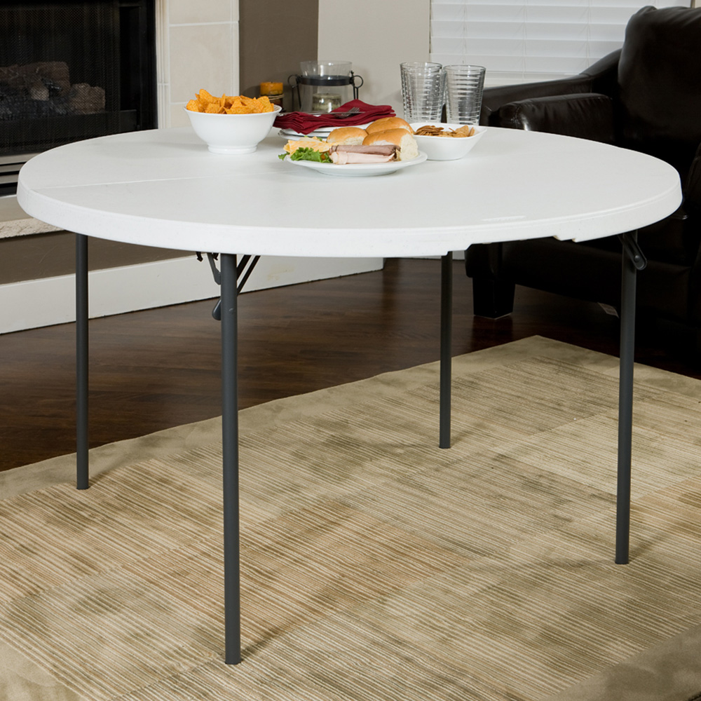 Lifetime Products 4 Seater Fold In Half Light Round Commercial Table Image 1
