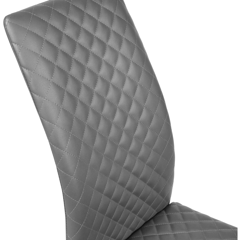 Julian Bowen Xavier Set of 4 Grey Faux Leather Upholstered Cantilever Dining Chairs Image 6