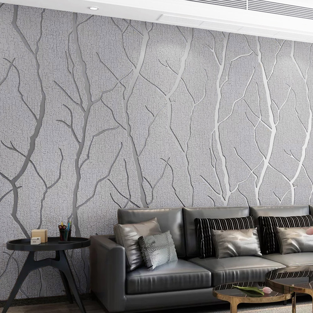 Living and Home Thick Grey Velvet Wallpaper Image 8