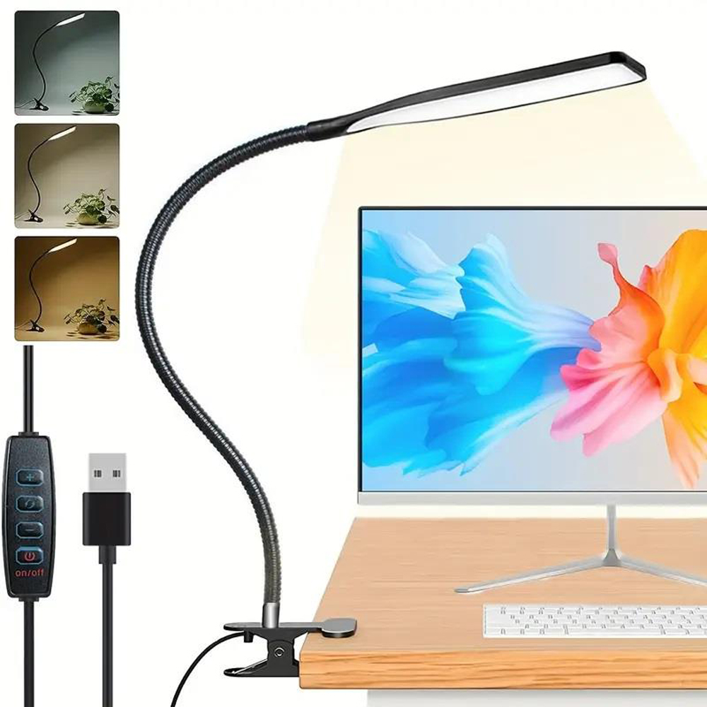 Dyzi Flexible LED Desk Lamp with Clip Image 2