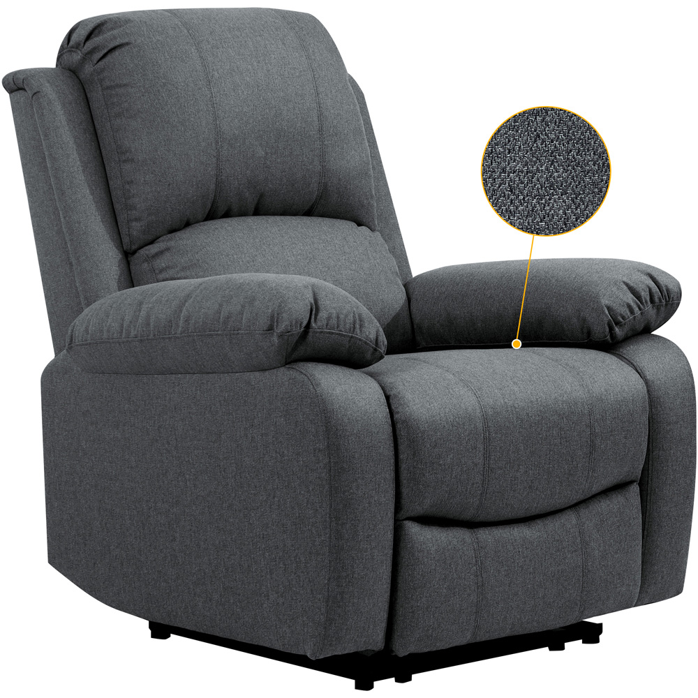 Comfy Living Dark Grey Linen Electric Recliner Chair Image 4