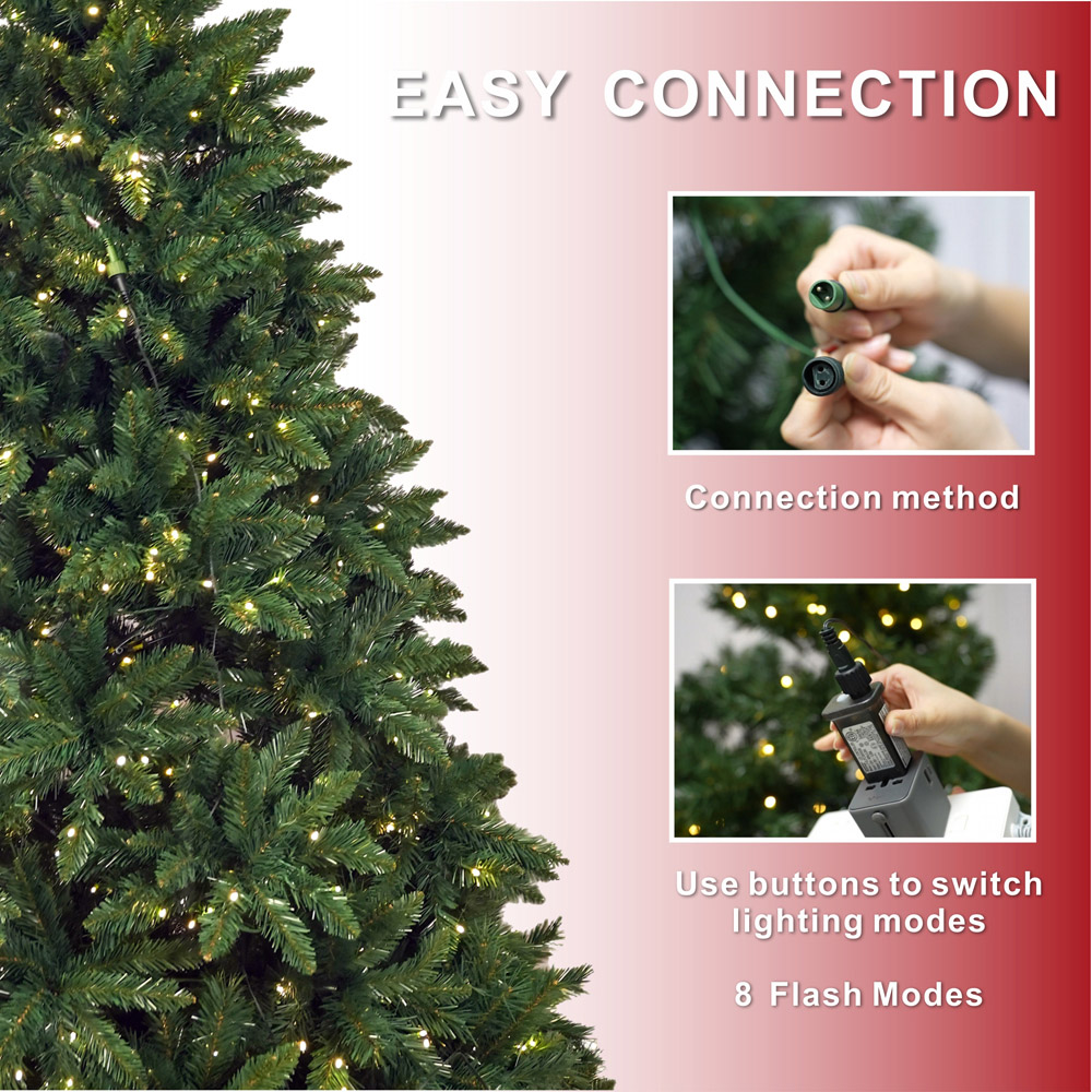 Abrihome Pre Lit Artificial Christmas Tree with Hinged Branches 7ft Image 5