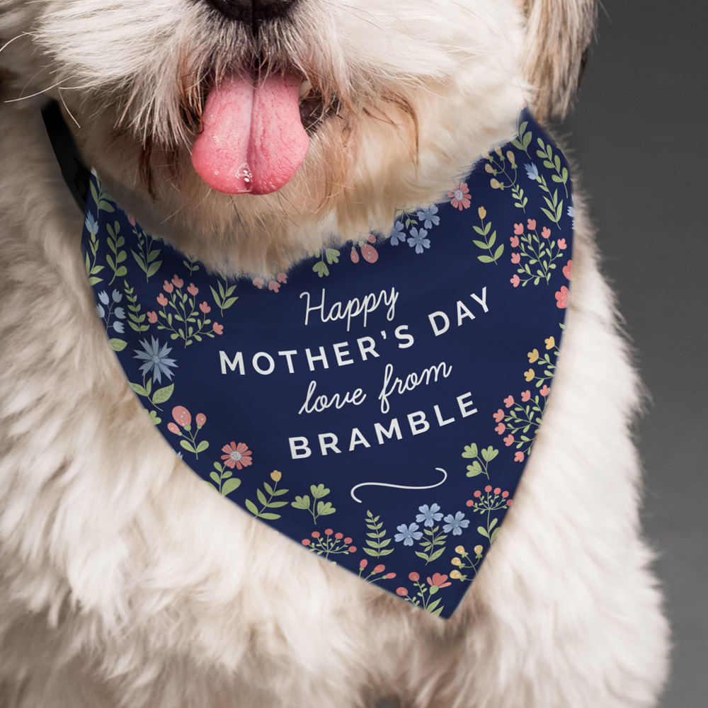 Personalised Memento Personalised Floral Dog Bandana Image 2