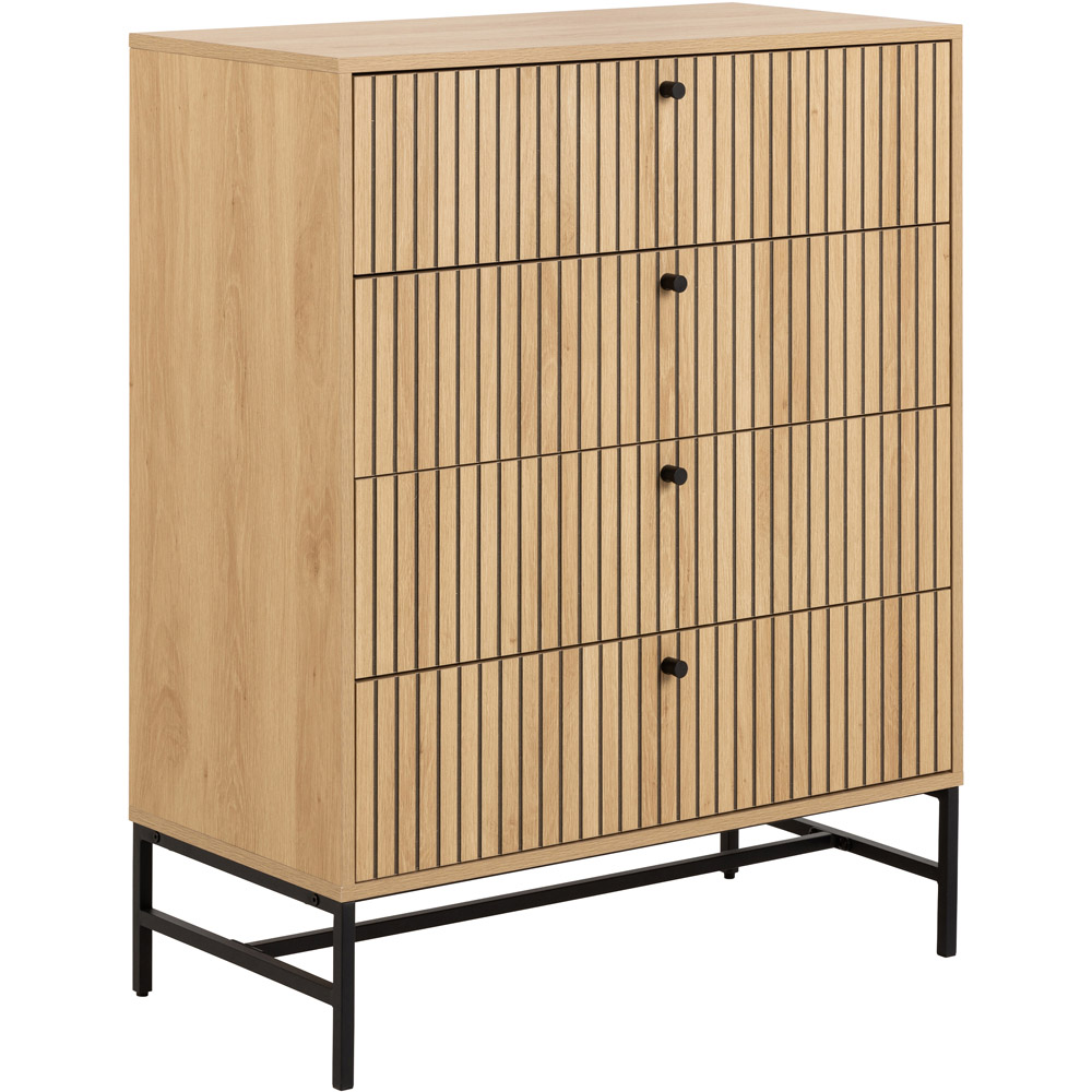 Florence Albany 4 Drawer Oak Chest of Drawers Image 5