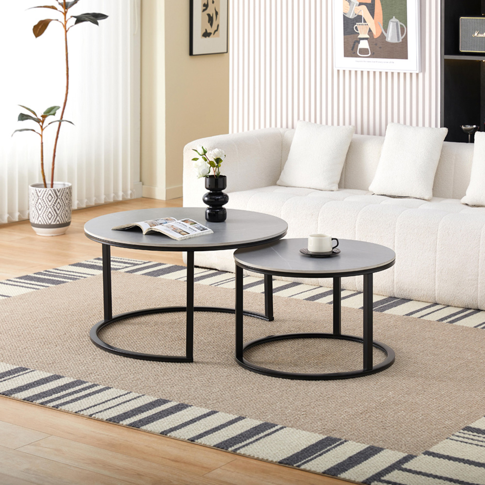 Comfy Living Stone Nest of Tables Set of 2 Image 7