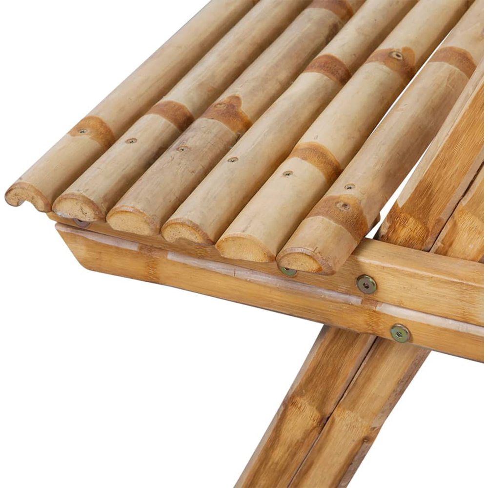 vidaXL Brown Bamboo Picnic Table with Benches Image 4