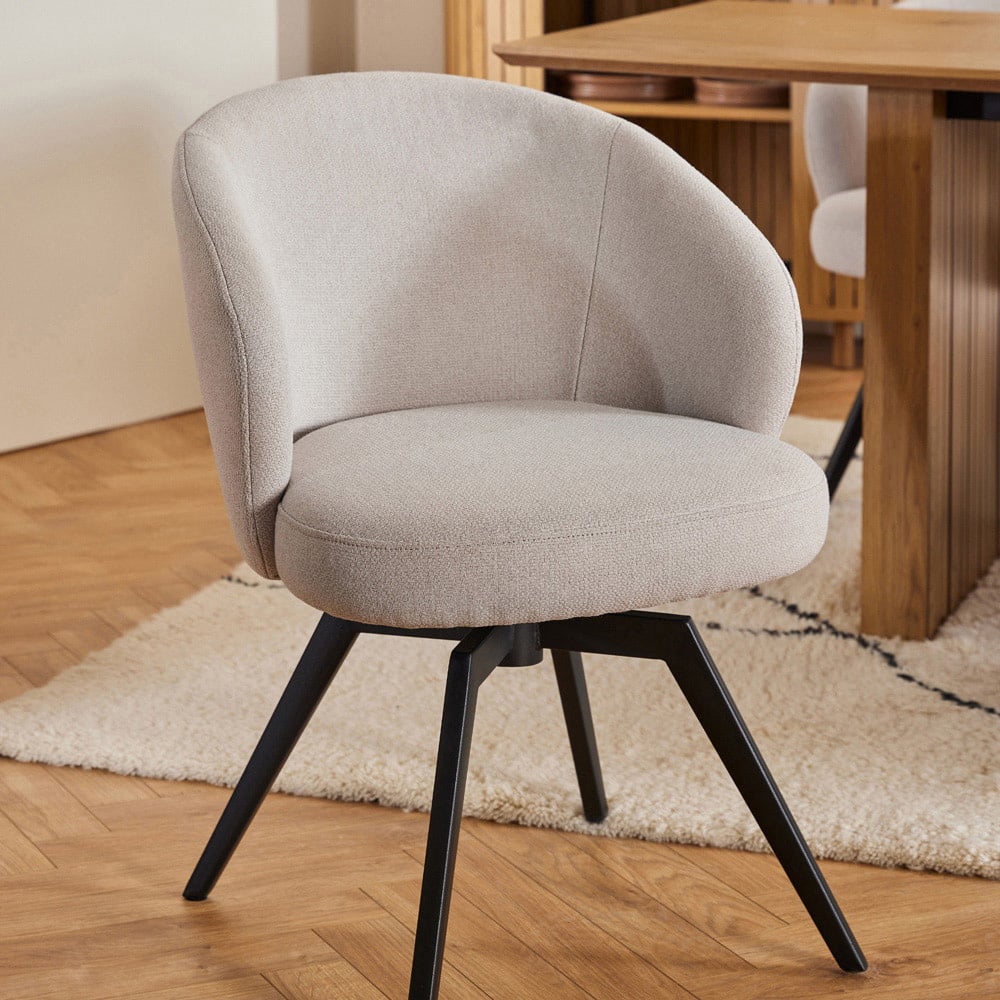 Florence Darlene Beige Swivel Dining Chair Image 1
