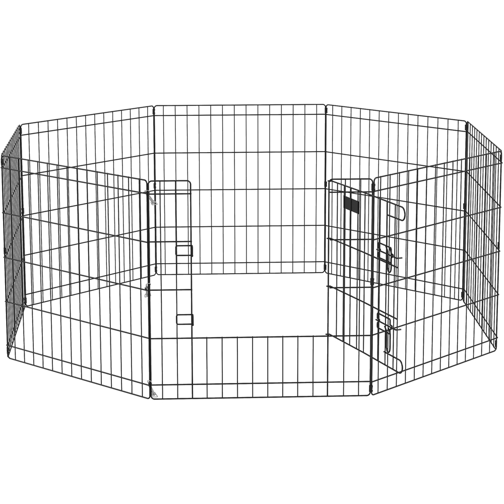 PawHut 8 Panel Metal Pet Dog Cage Playpen Image 1