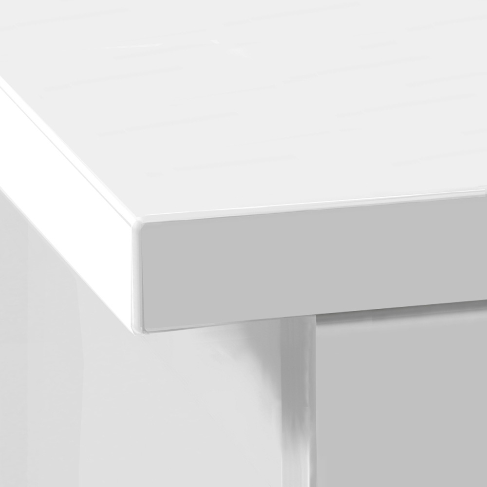 R White Cabinets 3 Drawer 4 Shelf White Storage Unit with Hutch Image 3