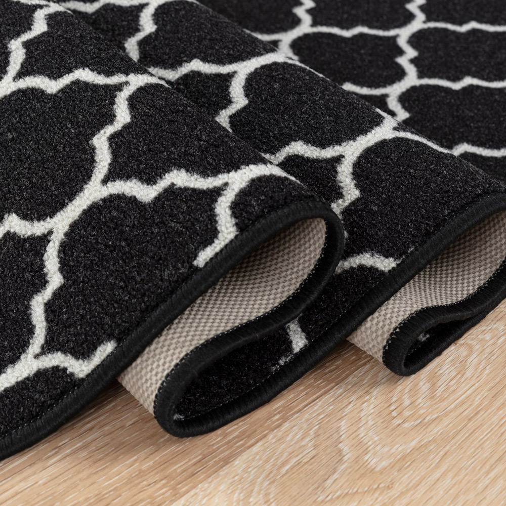 Smart Living Trellis Black and Cream Gel Back Non-Slip Door Mat 50 x 80cm Image 4
