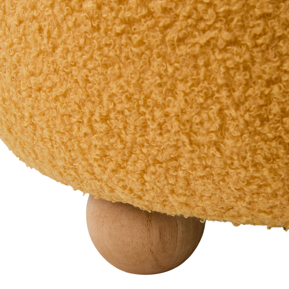 Living and Home Yellow Teddy Fleece Double Layer Round Footstool Image 3