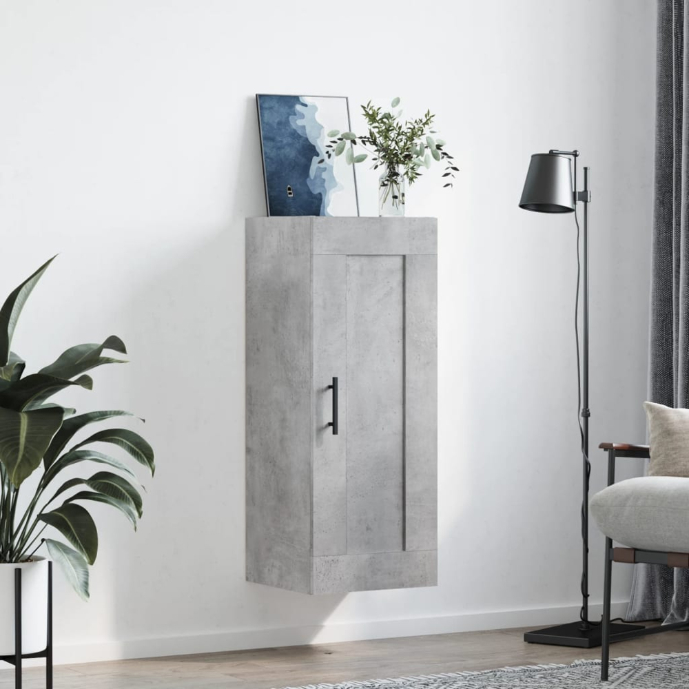 vidaXL Single Door Concrete Grey Wall Mounted Cabinet Image 3