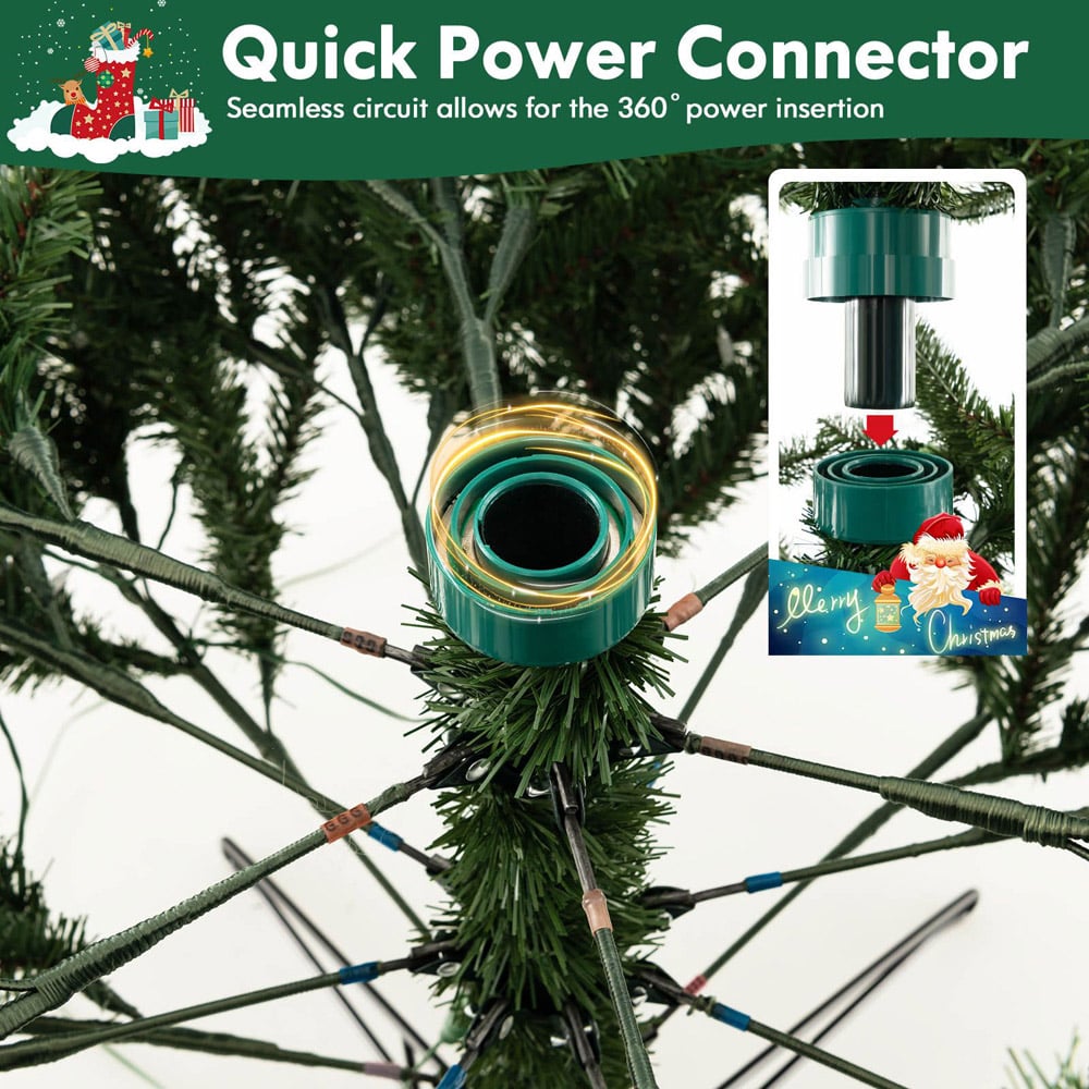 Costway Pre Lit White LED Artificial Christmas Tree with Remote 6ft Image 6