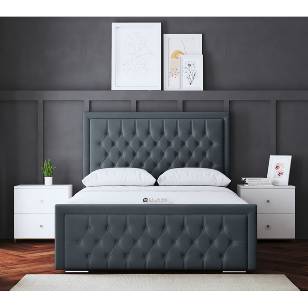 DS Living Allegra King Size Steel Upholstered Ottoman Bed with Headboard Image 4