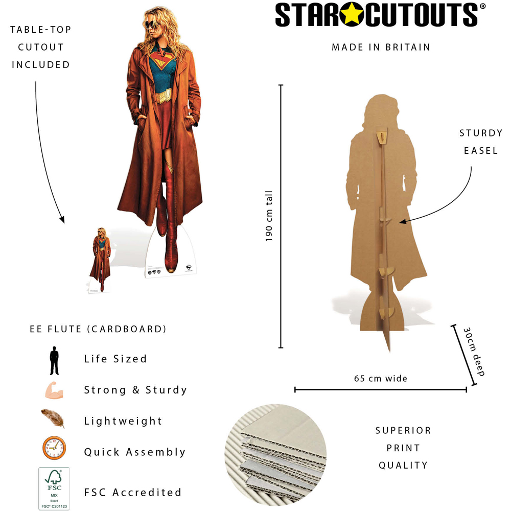 Star Cutouts Ltd Supergirl Milly Alcock Cutout 6.2ft Image 7