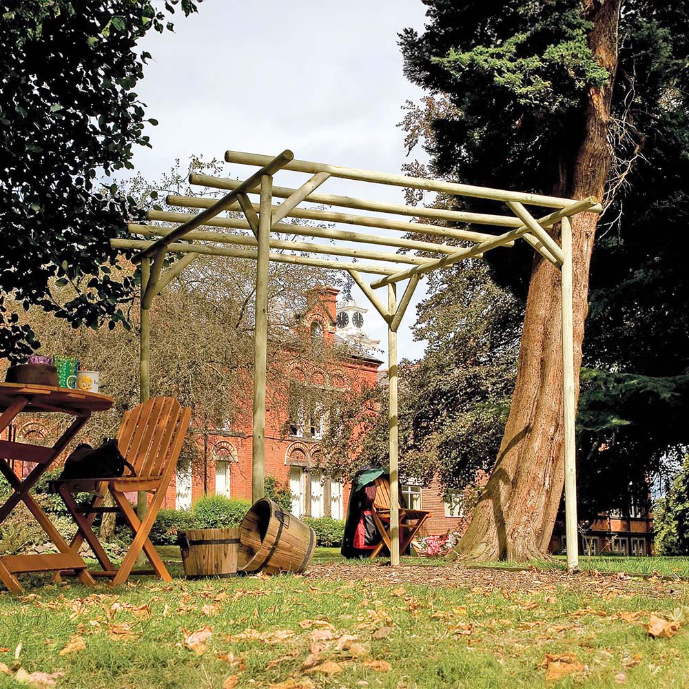 Shire Rustic Rose 2.5 x 2.4m Pressure Treated Pergola Image 4