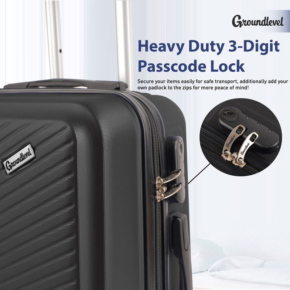 Groundlevel Infinity Set of 3 Black Luggage Suitcase Image 6