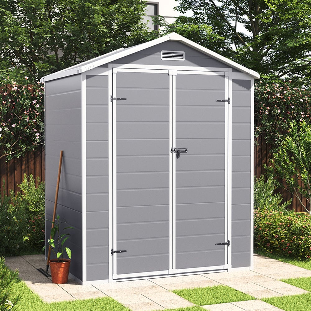 Living and Home 6 x 4.4ft Plastic Apex Garden Storage Shed Image 2