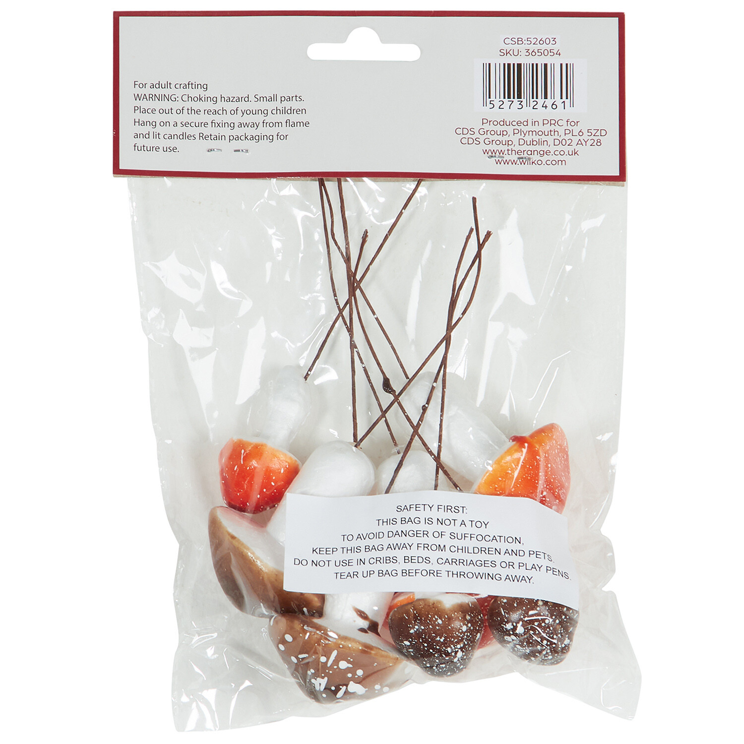 Pack of 8 Small Mushroom Picks - Multicolour Image 2