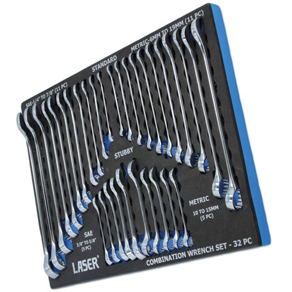 Laser 32 Piece AF Metric Combination Spanner Set with Storage Case Image 5