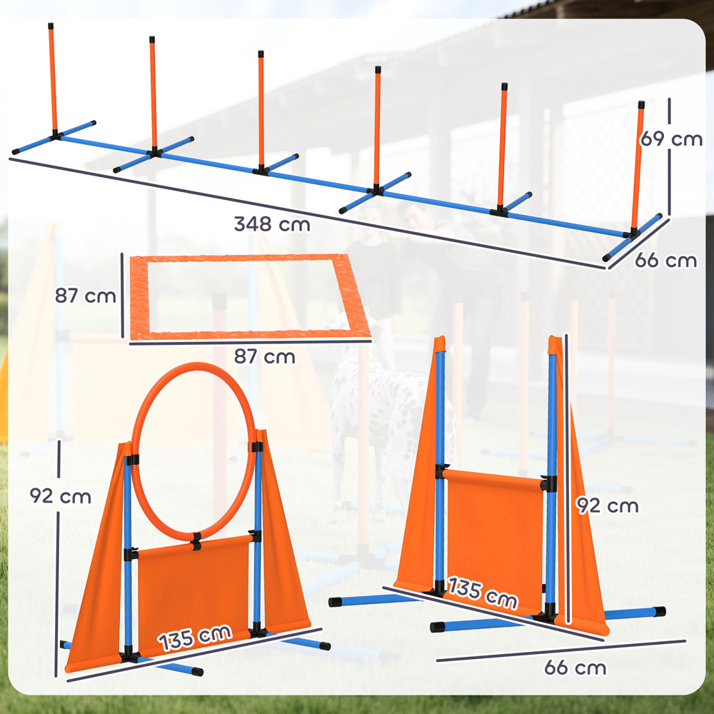 PawHut 6 Piece Orange Dog Agility Set Image 9