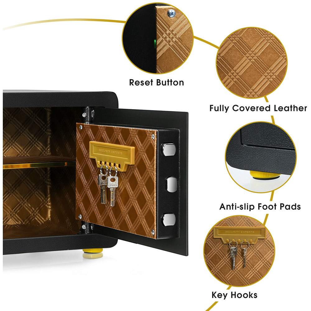 Costway Black Digital Security Safe Box with Keys Image 4