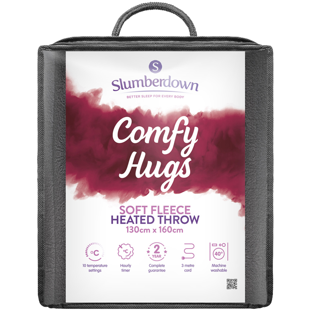 Slumberdown Comfy Hugs Charcoal Grey Soft Fleece Heated Throw 130 x 160cm Image 1