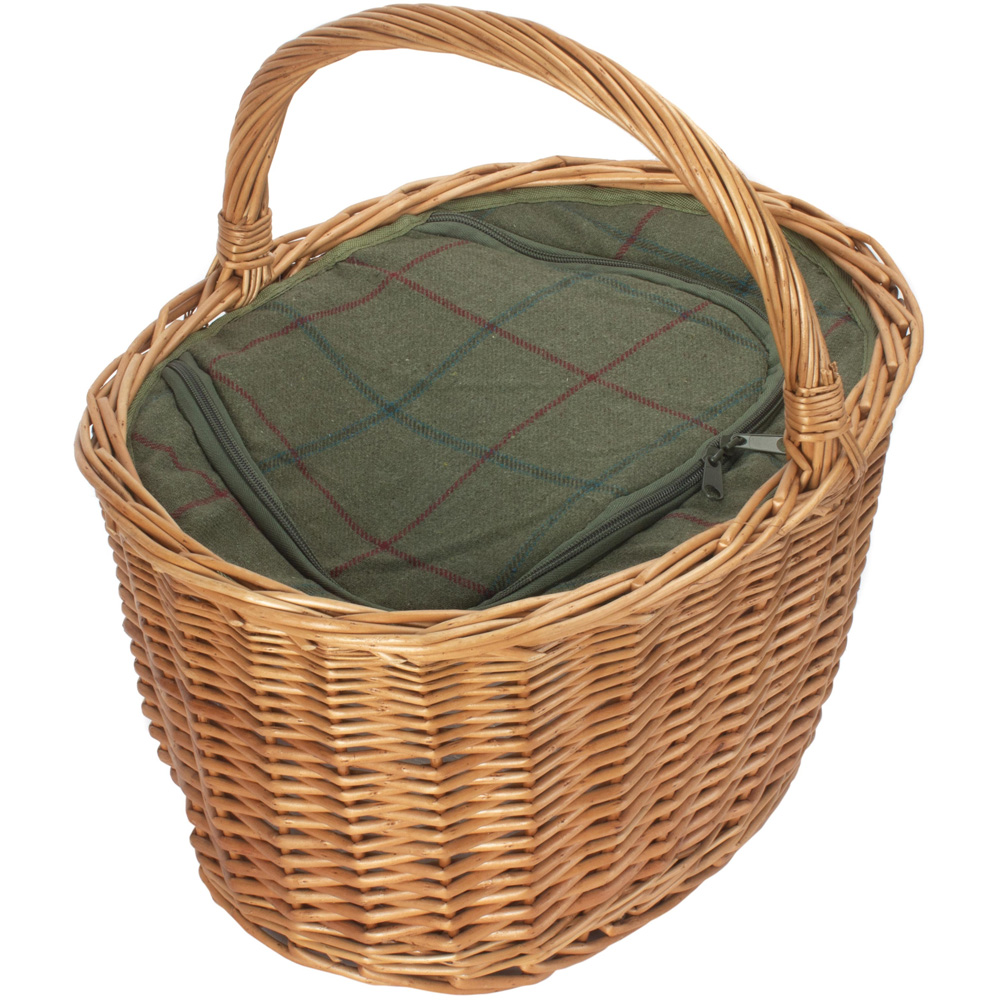 Red Hamper Oval Wicker Basket with Zipped Cooler Bag Wilko