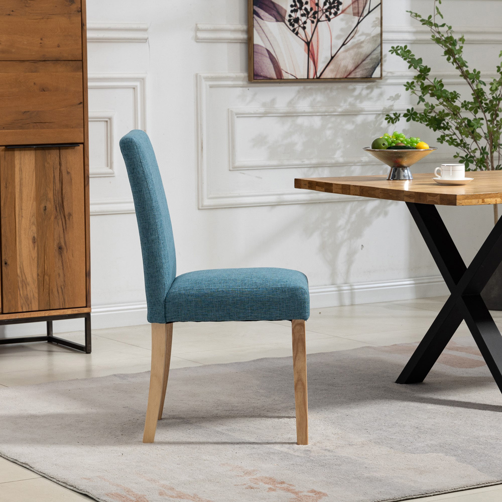 Artemis Home Maiolo Set of 2 Teal Fabric Dining Chair Image 4
