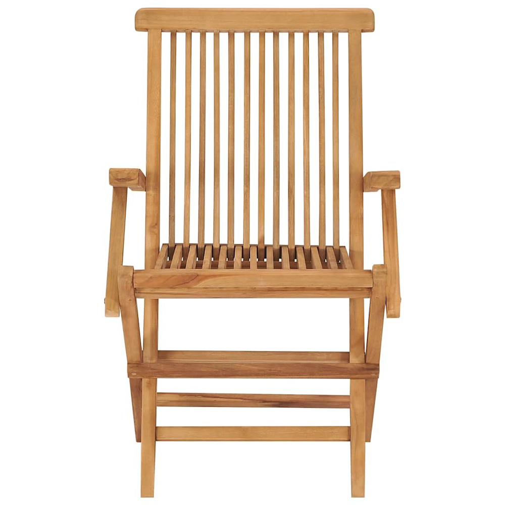 Walplus Set of 2 Teak Wood Folding Chair with Armrest Image 4
