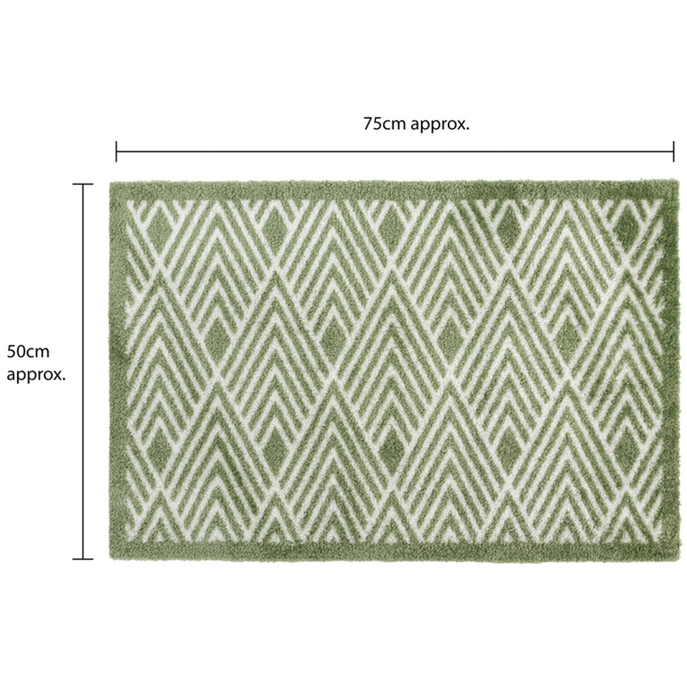 JVL Mega Green Geo Latex Backed Door Mat and Runner Set Image 8