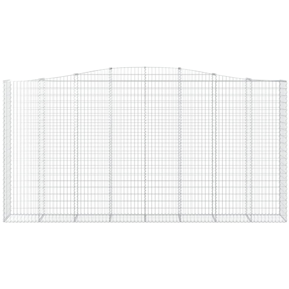 vidaXL Silver Galvanised Iron Arched Gabion Basket 400 x 50 x 200/220cm 7 Pack Image 4