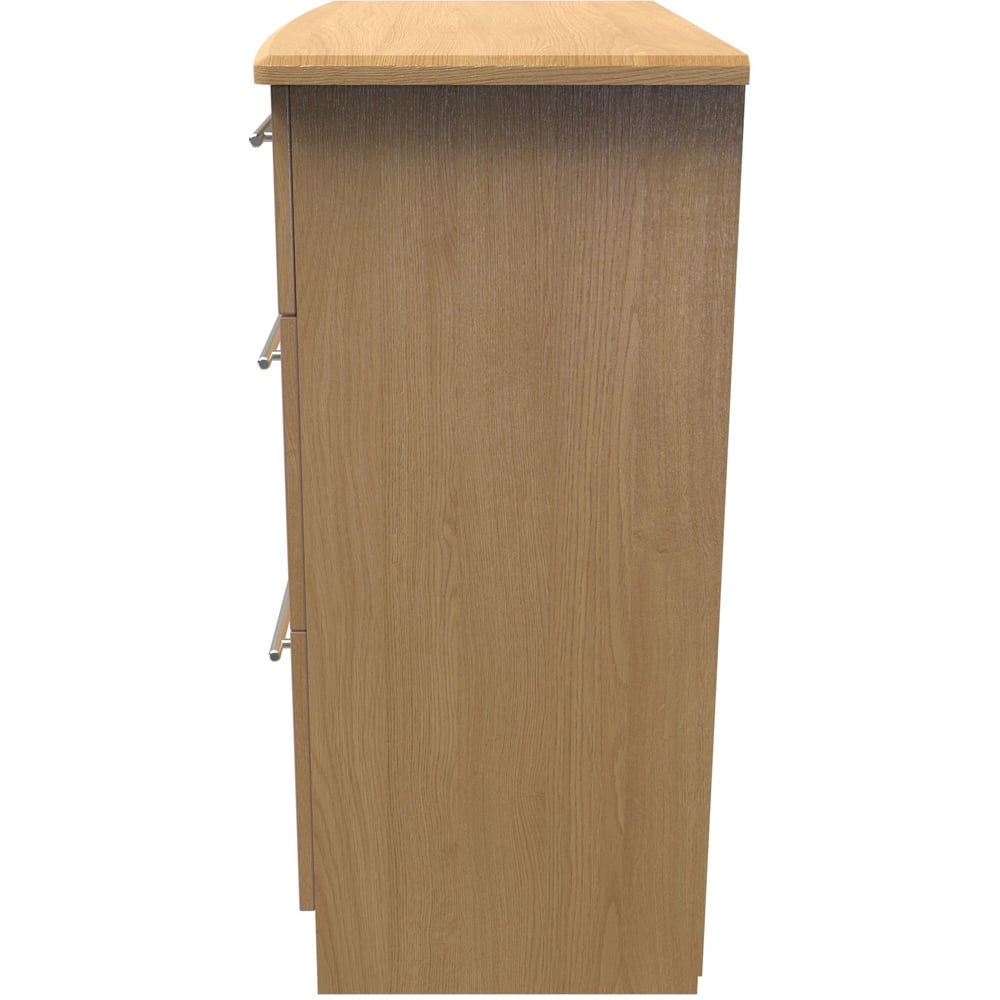 Crowndale Sherwood 3 Drawer Oak Deep Chest of Drawers Image 3