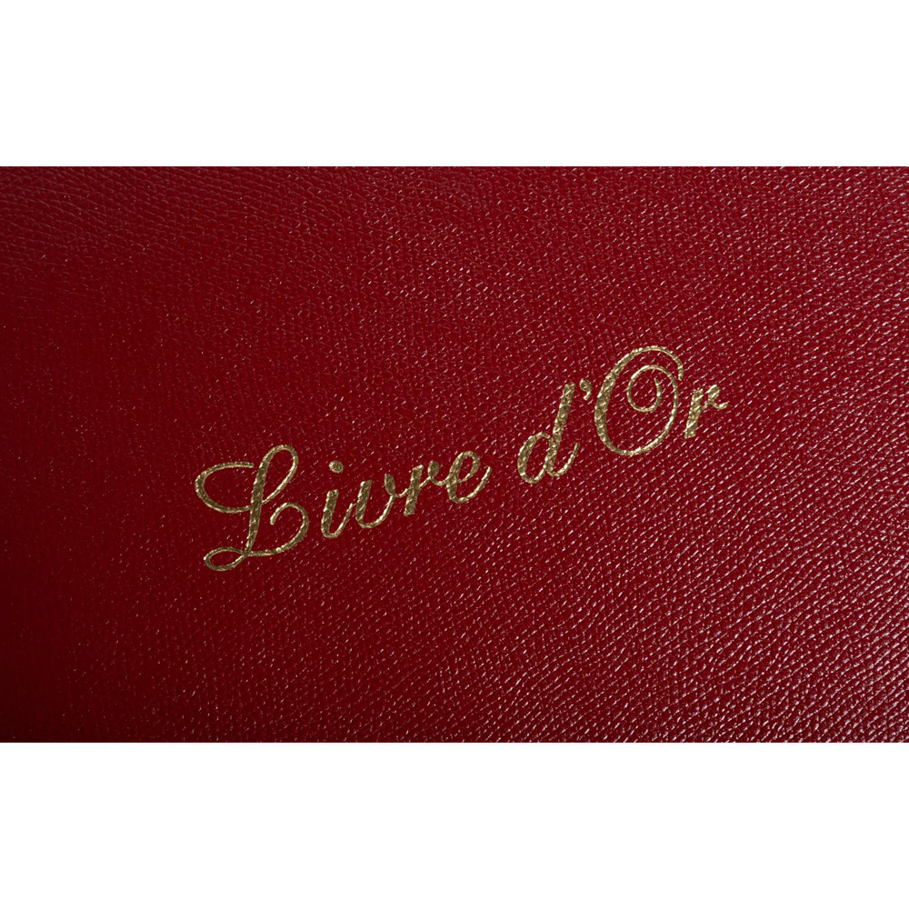 Exacompta Red Leather Livre D or Guest book with French cover and Gold Edges 140 Pages Image 7