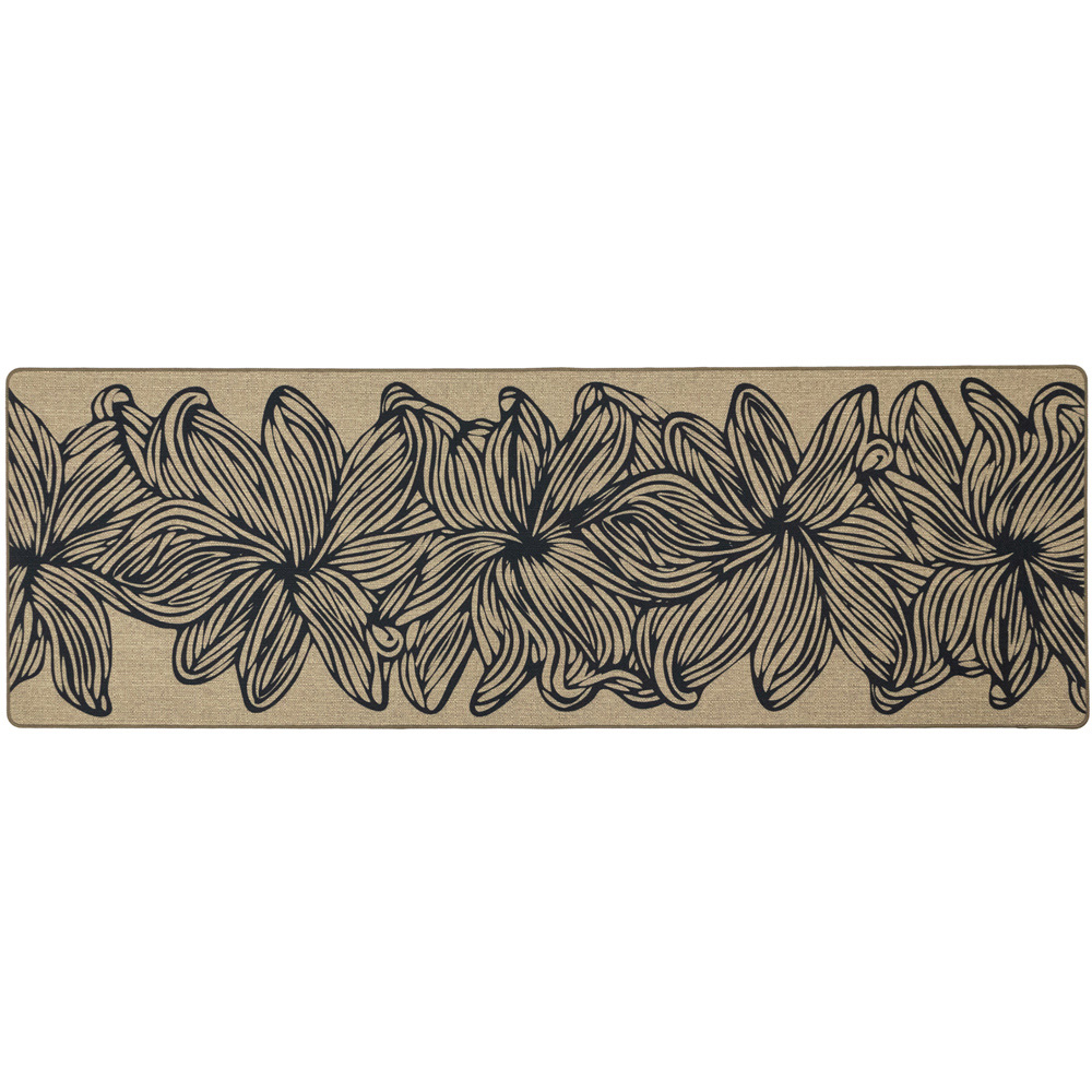 JVL Elegance Flower Rubber Backed Door Mat and Runner Set Image 5