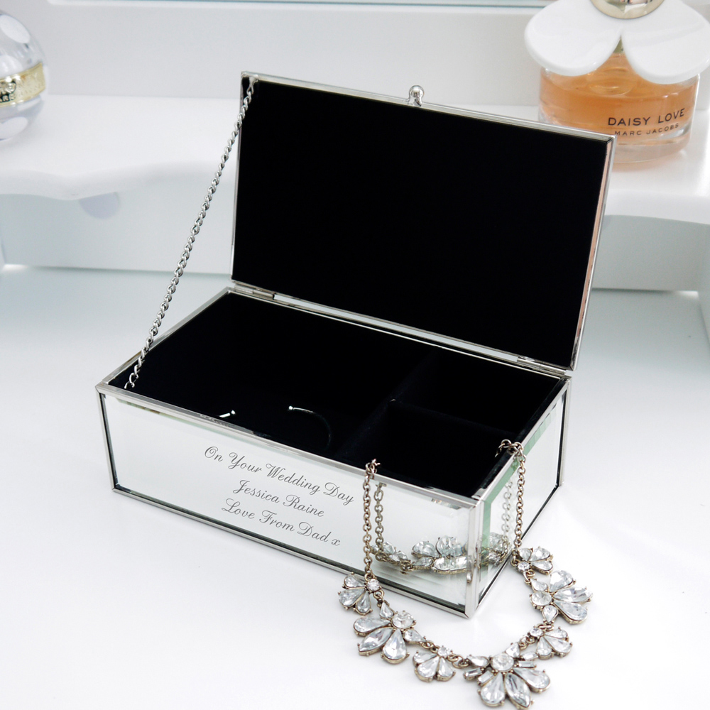 Personalised Memento Personalised Any Message Mirrored Jewellery Box Image 4