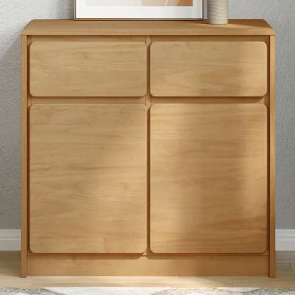 vidaXL Sauda 2 Door 2 Drawer Oak Solid Wood Pine Sideboard Image 1