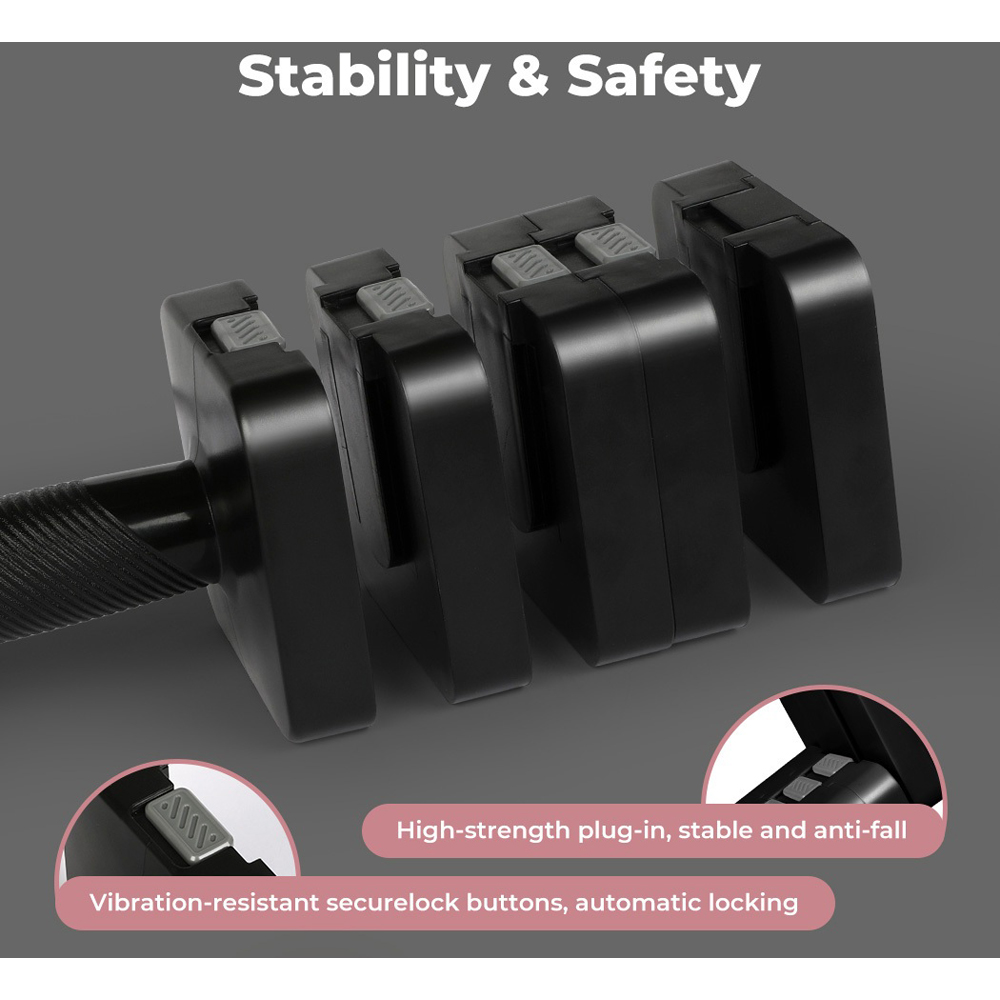 Spector Centra Black Metal Adjustable Dumbbell Pair 2.8-10kg Image 5