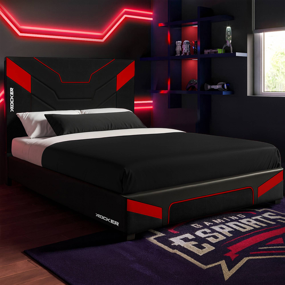 X Rocker Cerberus MKII Double Carbon Red Gaming Bed Image 1