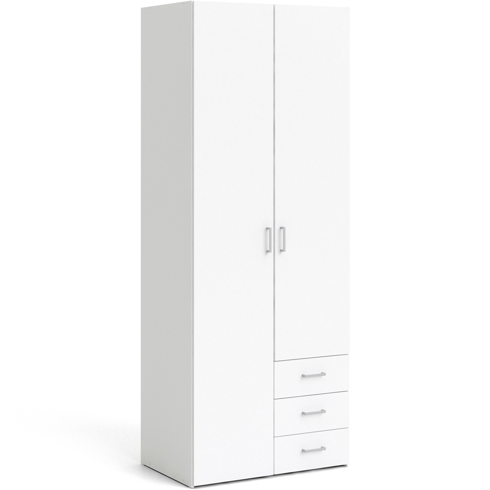 Florence 3 Drawer 2 Door White Space Wardrobe Image 2
