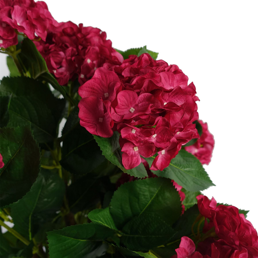 Botanik Pink Hydrangea Bush Artificial Plant in Pot 2.5ft Image 4