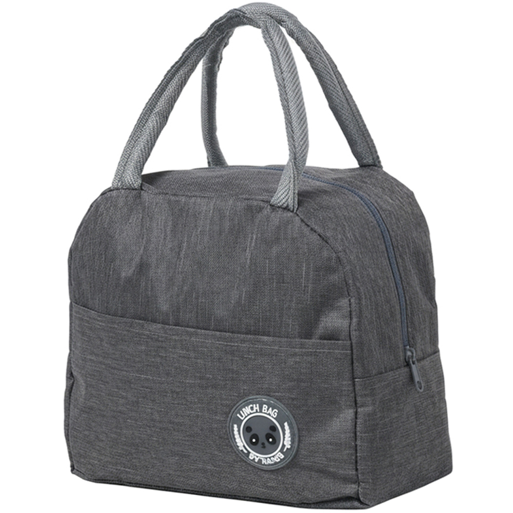 Living and Home Grey Portable Lunch Box Set with Cutlery and Insulated Bag Image 4
