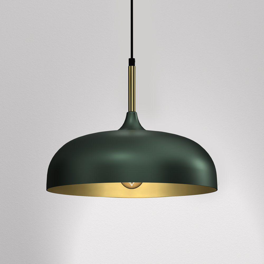 Milagro Lincoln Green and Gold Pendant Light Image 2