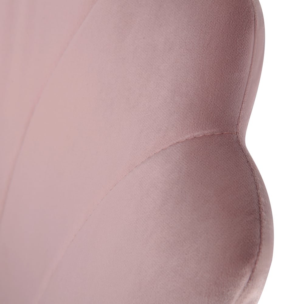 Freya Petal Back Accent Chair Velvet Uphostery - Pink Image 6