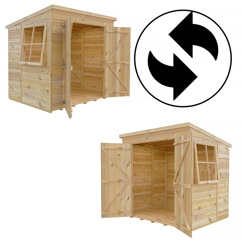 Shire GB Pent 7 x 5ft Shiplap Double Door Garden Shed Image 4