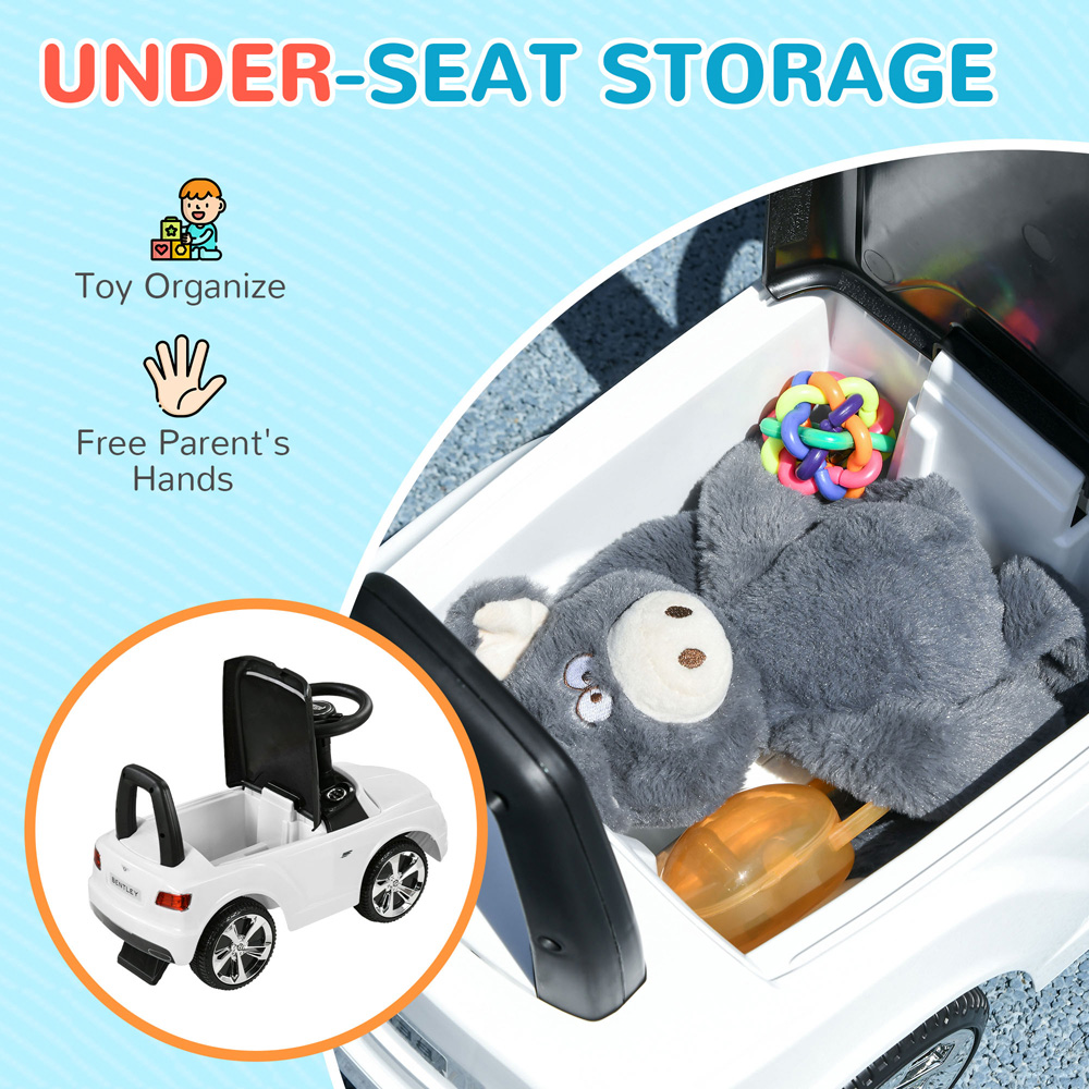 Tommy Toys Kids White Foot to Floor Bentley Licensed Ride On Car Image 6