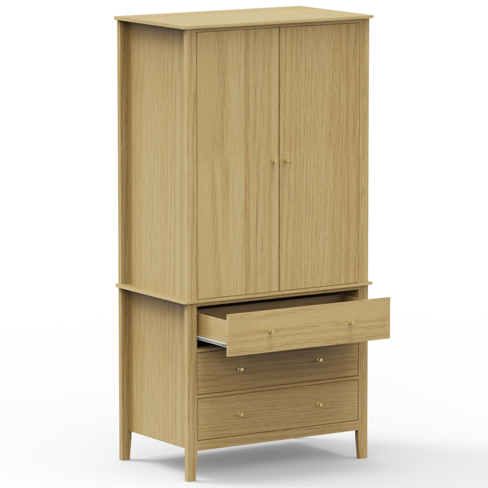 Core Products Henley 2 Door 3 Drawer Oak Effect Wardrobe Image 5